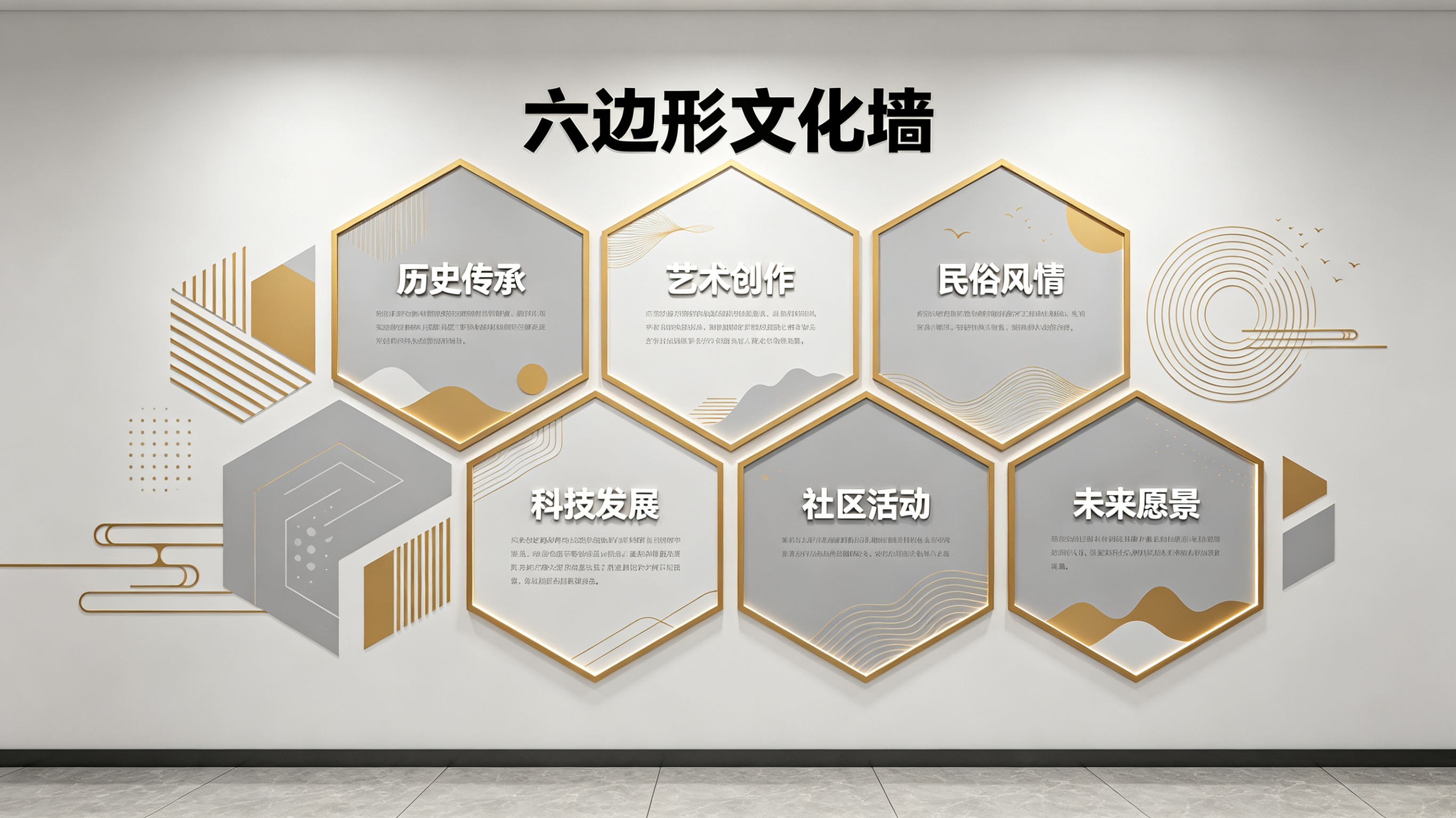 中江企业文化墙 | 六边形信息美学